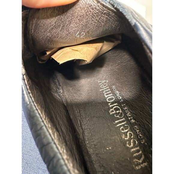 Russell & Bromley Leather Moccassin Loafer Lace Up Mid Top Navy LaceUp Driver 42 - Picture 10 of 12